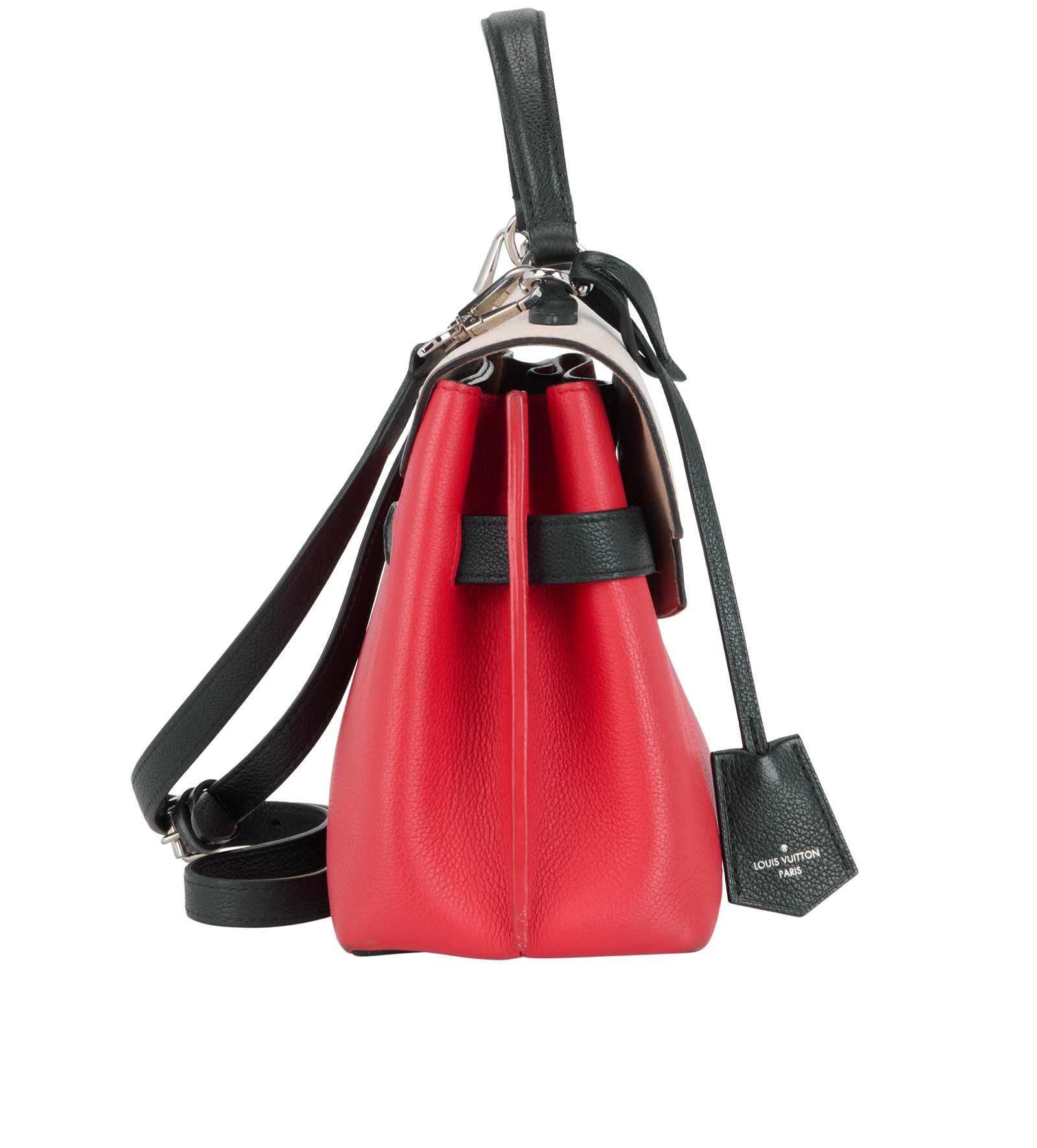 Lockme Ever BB, &pound;850, Handbags, Black/Cream/Red, Leather, Side view